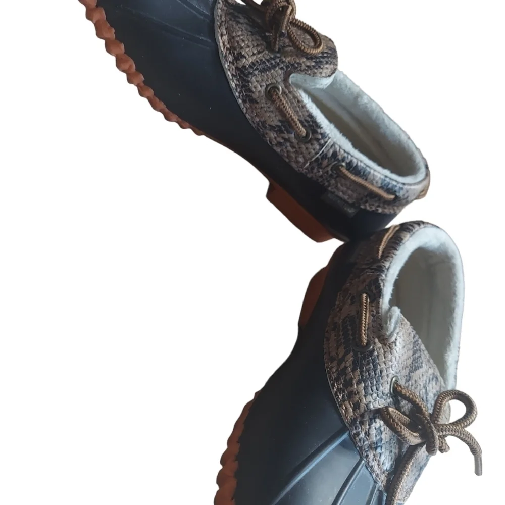 7.5 JBU brown snakr skin waterproof rain‎ shoes